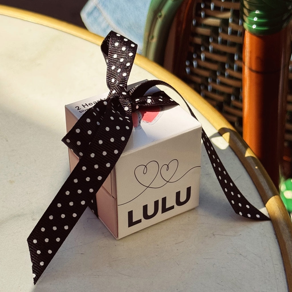 LULU Copenhagen 2Hearts ørering 1 stk forsølvet Ear stud, 1 pcs Burnt Coral-Orange Coral