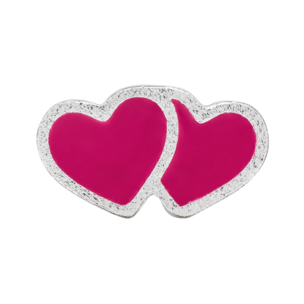 LULU Copenhagen 2Hearts ørering 1 stk forsølvet Ear stud, 1 pcs Plum