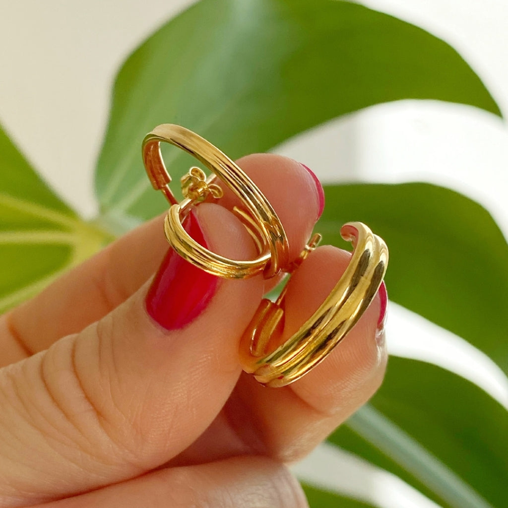 LULU Copenhagen 2for1 Medium Hoops par Hoops Forgyldt