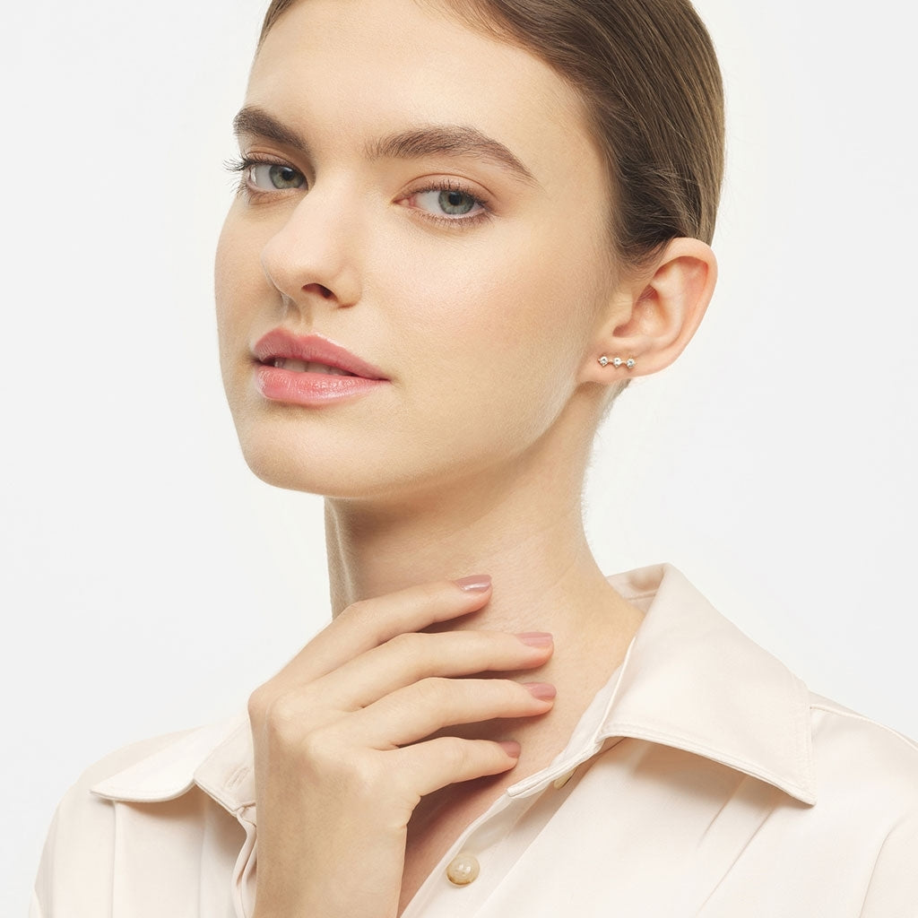 LULU Copenhagen 3 Crystals 1 stk Ear stud, 1 pcs Silk