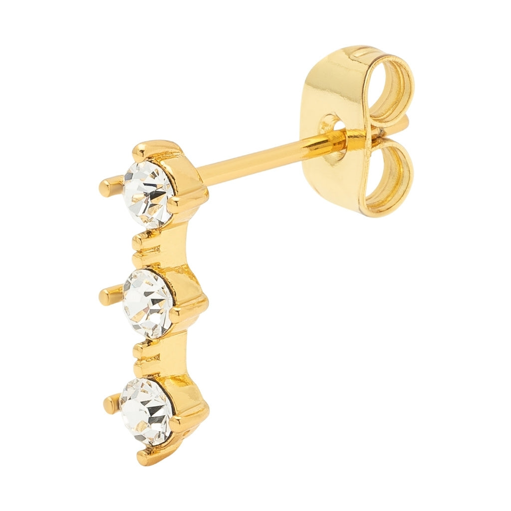LULU Copenhagen 3 Crystals 1 stk Ear stud, 1 pcs Silk