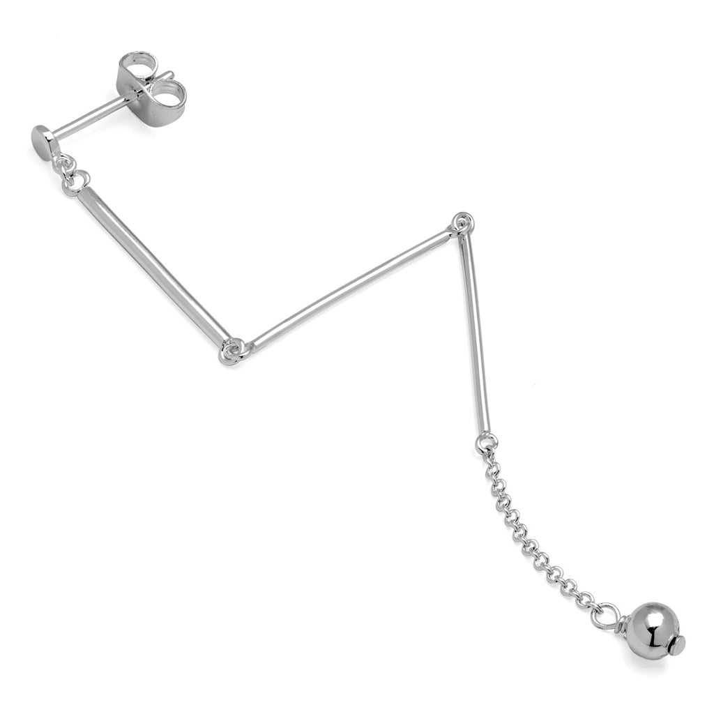 LULU Copenhagen 3 Long Pins ørering 1 stk Ear stud, 1 pcs Silver Plated