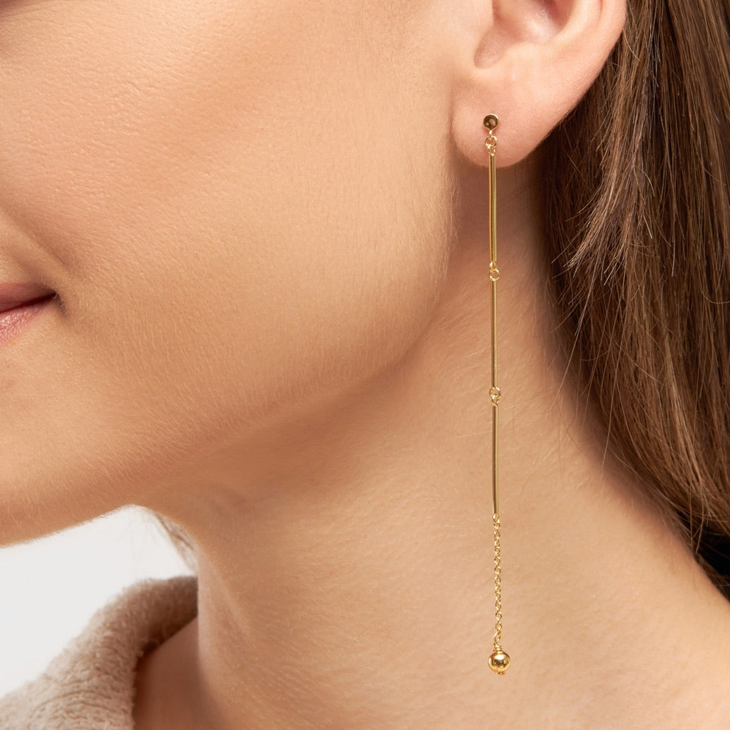 LULU Copenhagen 3 Long Pins ørering 1 stk Ear stud, 1 pcs Forgyldt