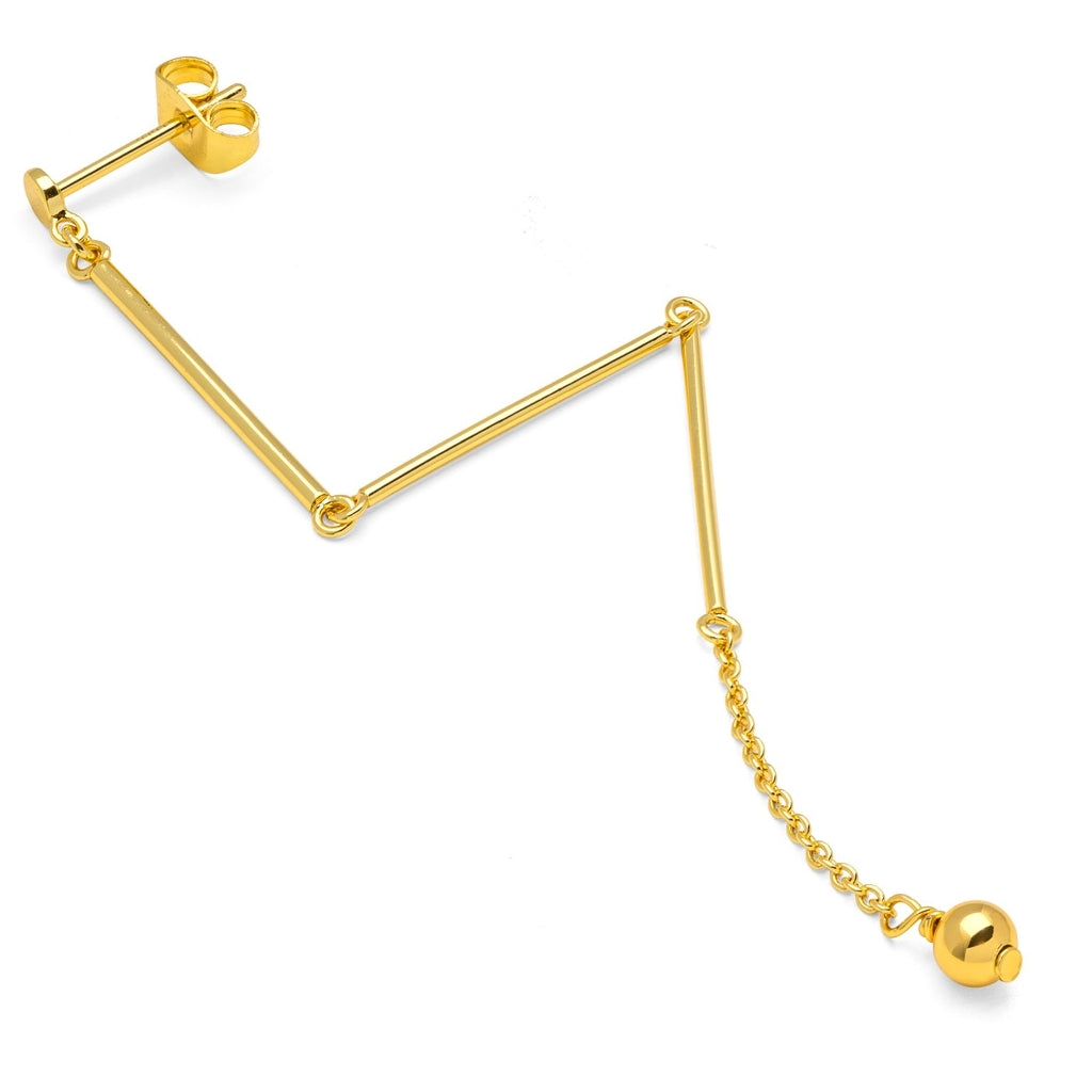 LULU Copenhagen 3 Long Pins ørering 1 stk Ear stud, 1 pcs Forgyldt