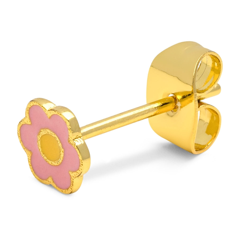 LULU Copenhagen Anemone ørering 1 stk forgyldt Ear stud, 1 pcs Yellow-Pink