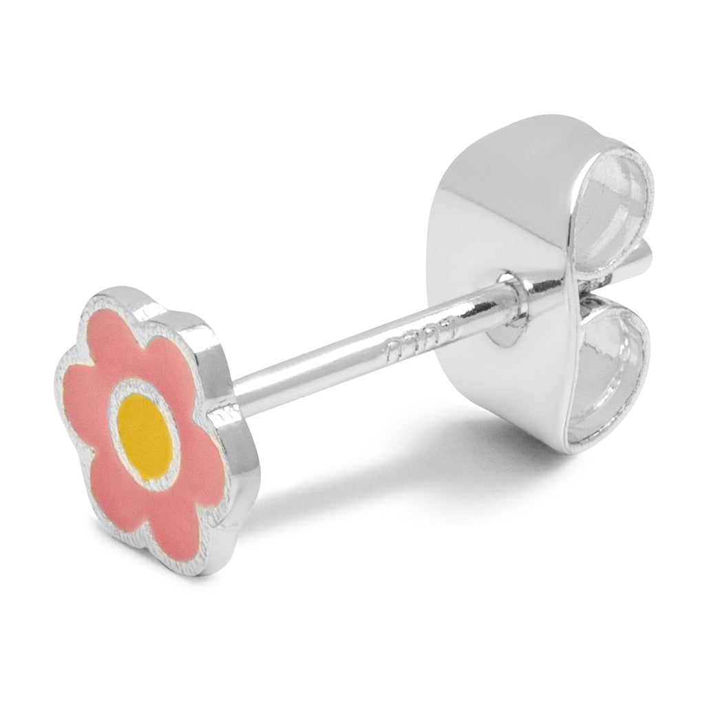 LULU Copenhagen Anemone ørering 1 stk forsølvet Ear stud, 1 pcs Yellow-Pink