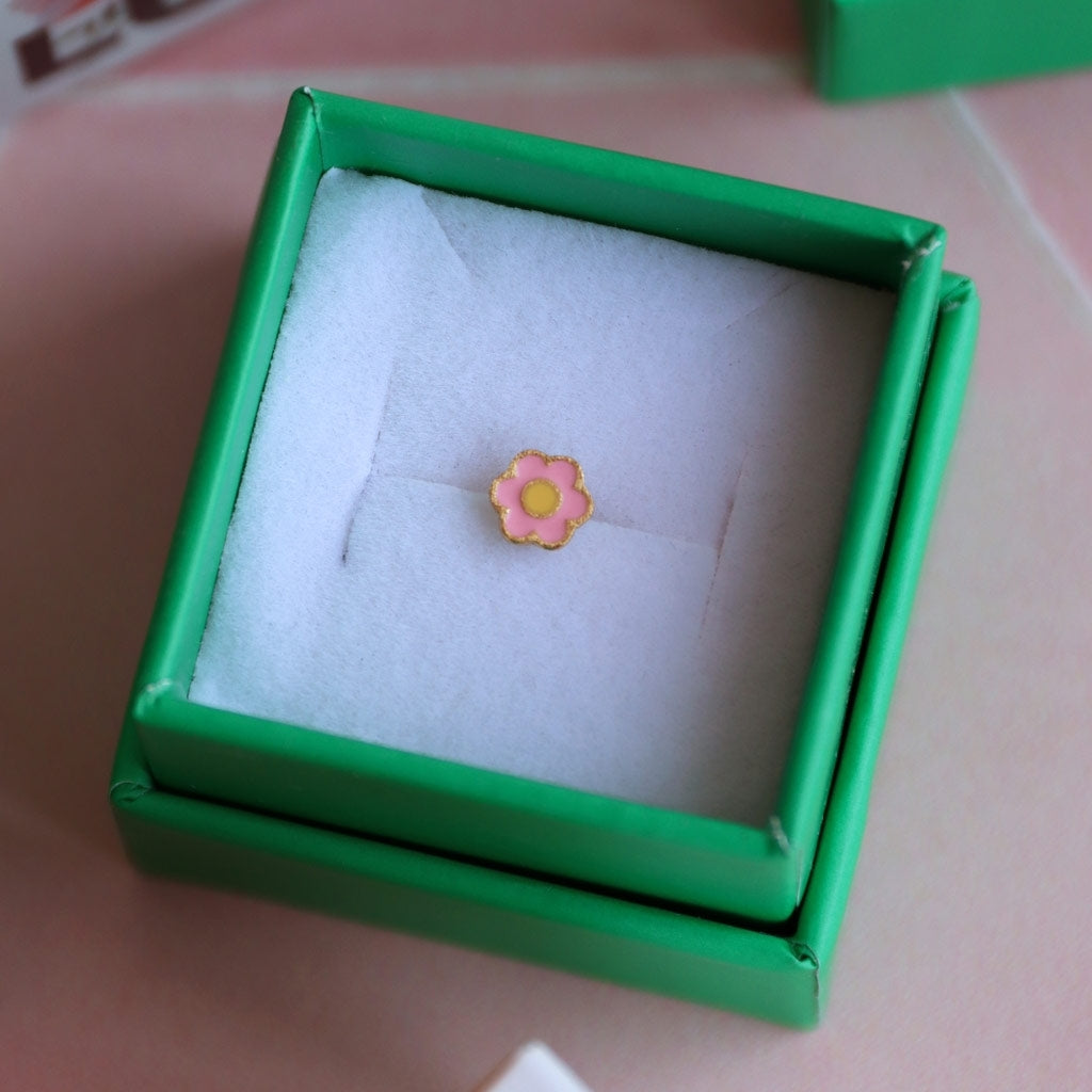 LULU Copenhagen Anemone ørering 1 stk forgyldt Ear stud, 1 pcs Yellow-Pink