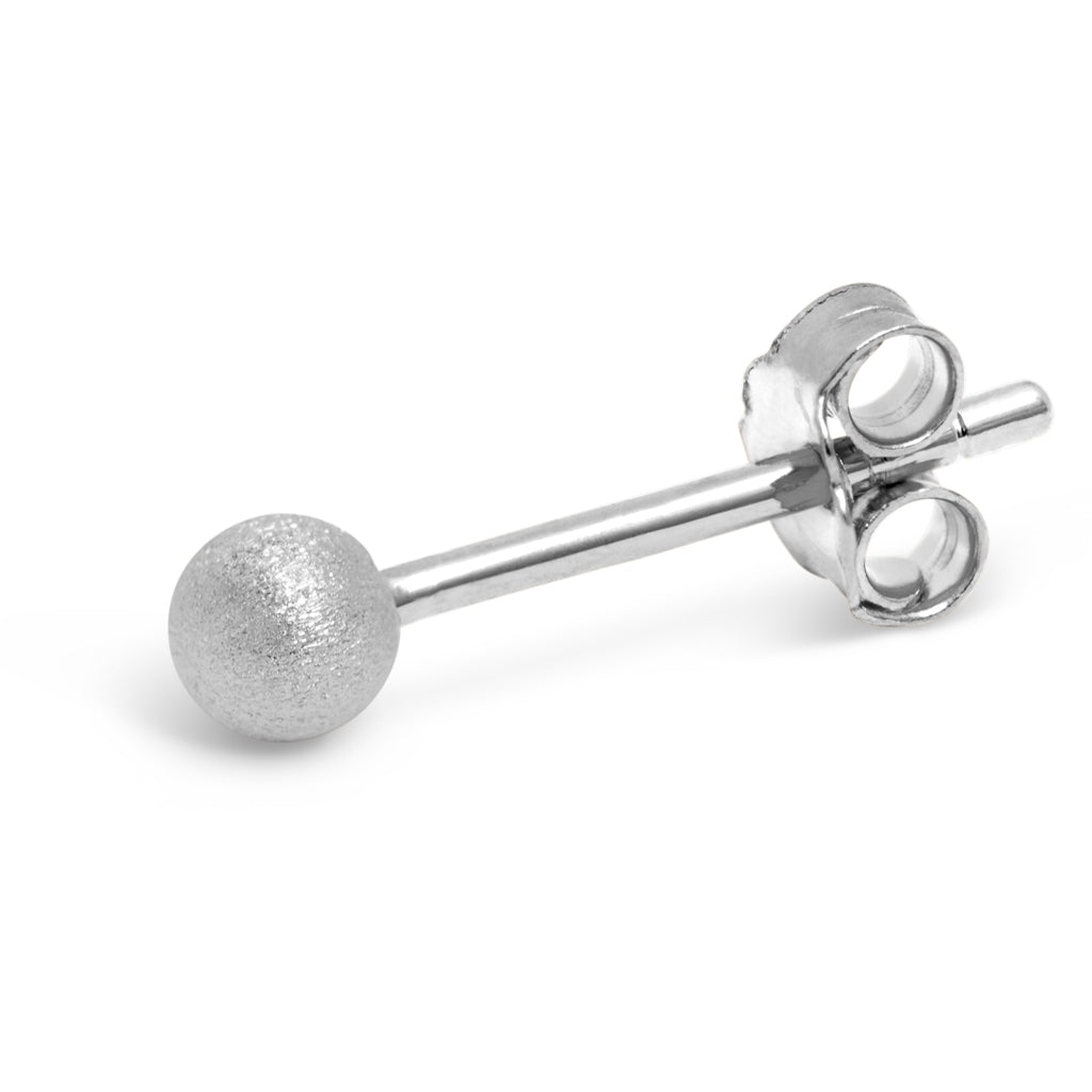 LULU Copenhagen Ball Brushed ørering 1 stk Ear stud, 1 pcs Sølv