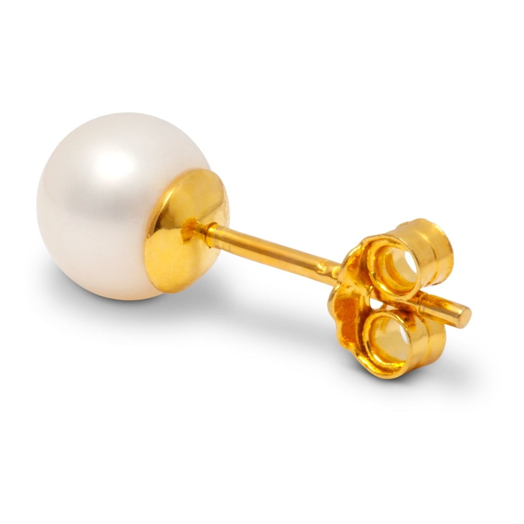 LULU Copenhagen Ball Large Pearl ørering 1 stk Ear stud, 1 pcs Forgyldt