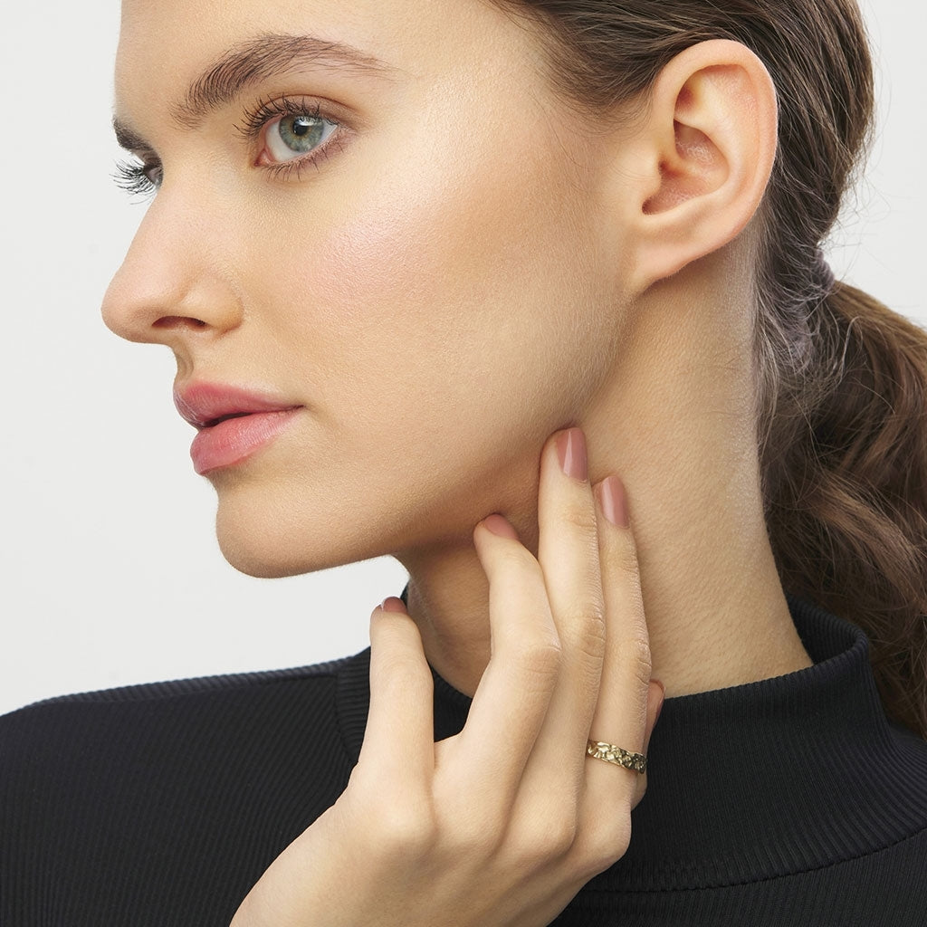 LULU Copenhagen Basic Rough Ring Rings Forgyldt