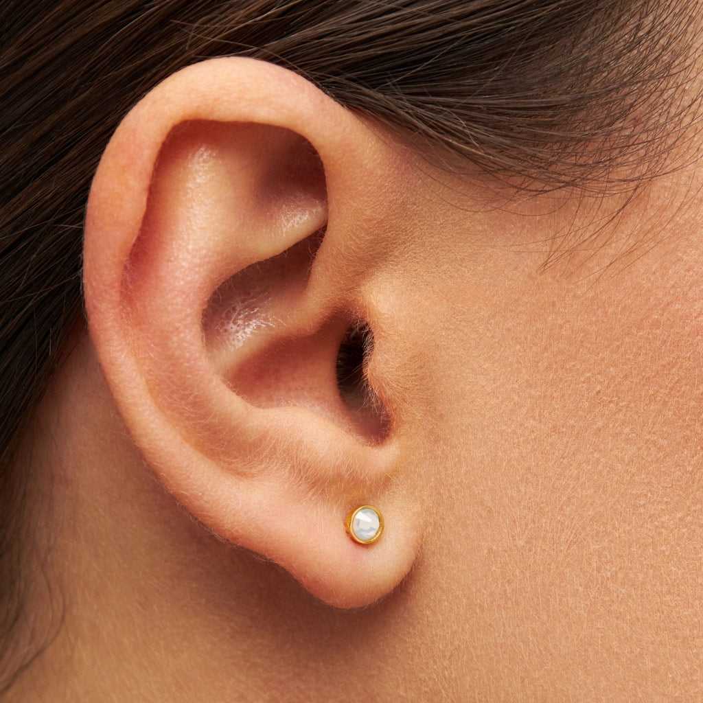 LULU Copenhagen Bling ørering 1 stk forgyldt Ear stud, 1 pcs Opal Hvid
