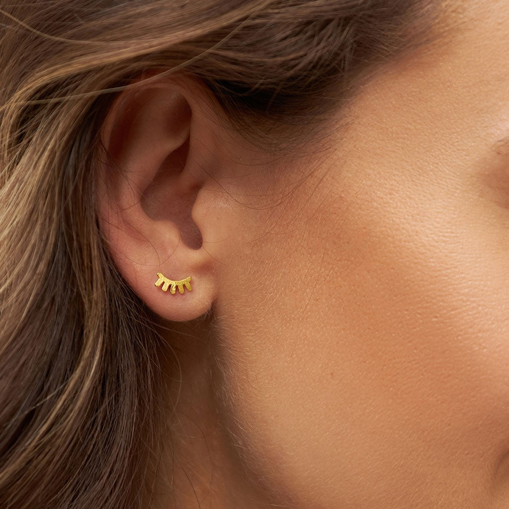 LULU Copenhagen Blink ørering 1 stk børstet Ear stud, 1 pcs Forgyldt