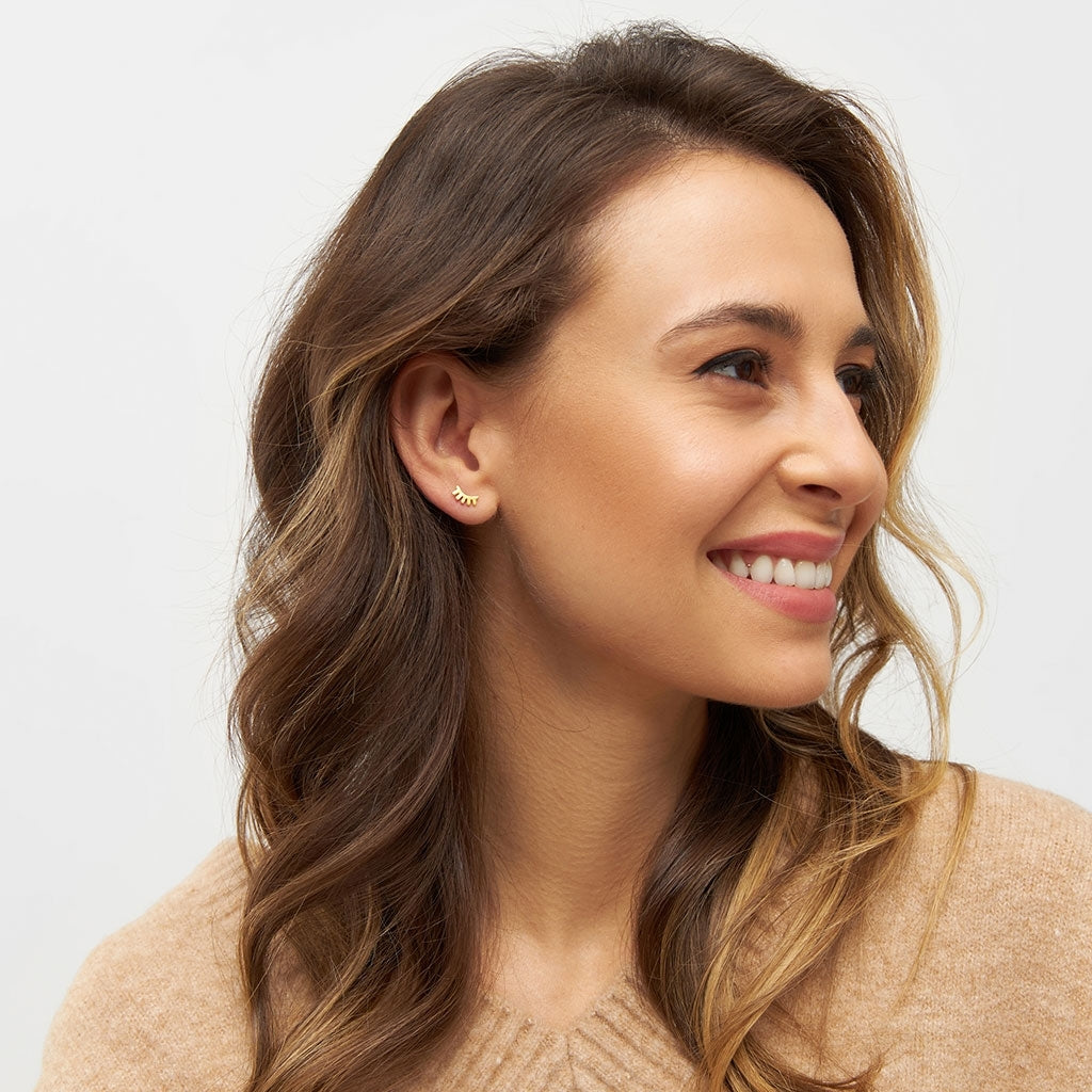 LULU Copenhagen Blink ørering 1 stk børstet Ear stud, 1 pcs Forgyldt