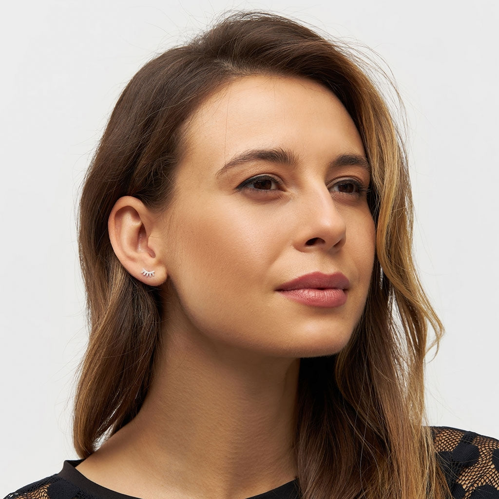 LULU Copenhagen Blink ørering 1 stk børstet Ear stud, 1 pcs Sølv