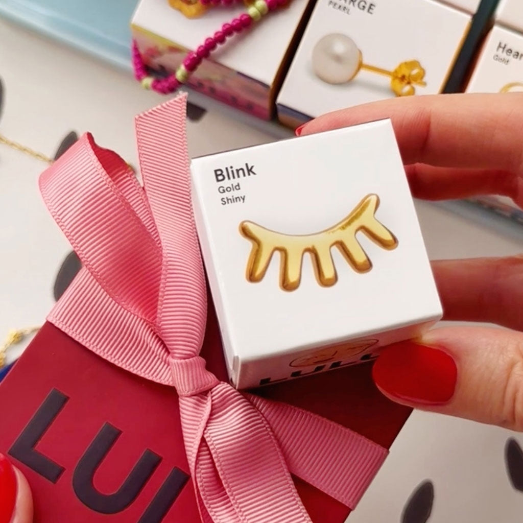 LULU Copenhagen Blink ørering 1 stk poleret Ear stud, 1 pcs Forgyldt