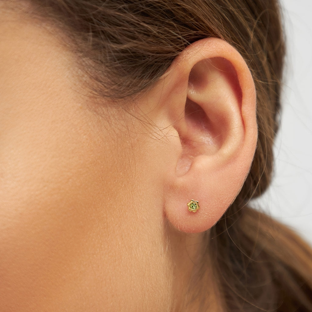 LULU Copenhagen Blomst Shiny ørering 1 stk Ear stud, 1 pcs Lysegrøn