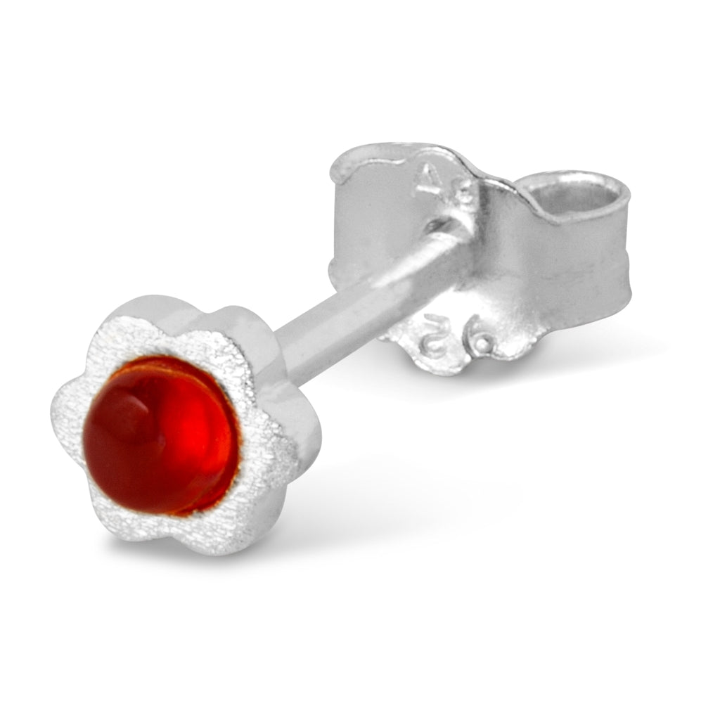 LULU Copenhagen Blomst ørering 1 stk Ear stud, 1 pcs Rød Agate