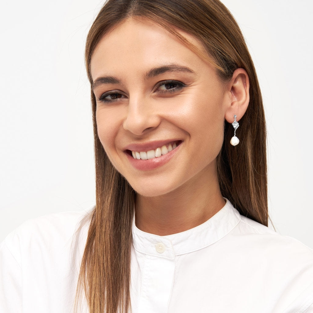 LULU Copenhagen Boheme Pearl ørering 1 stk Ear stud, 1 pcs Silver Plated