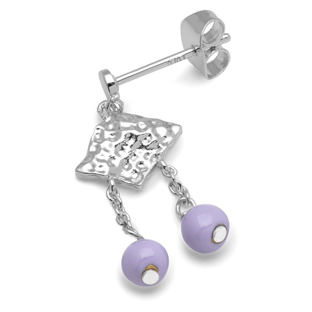 LULU Copenhagen Boheme Purple ørering 1 stk forsølvet Ear stud, 1 pcs Lilla