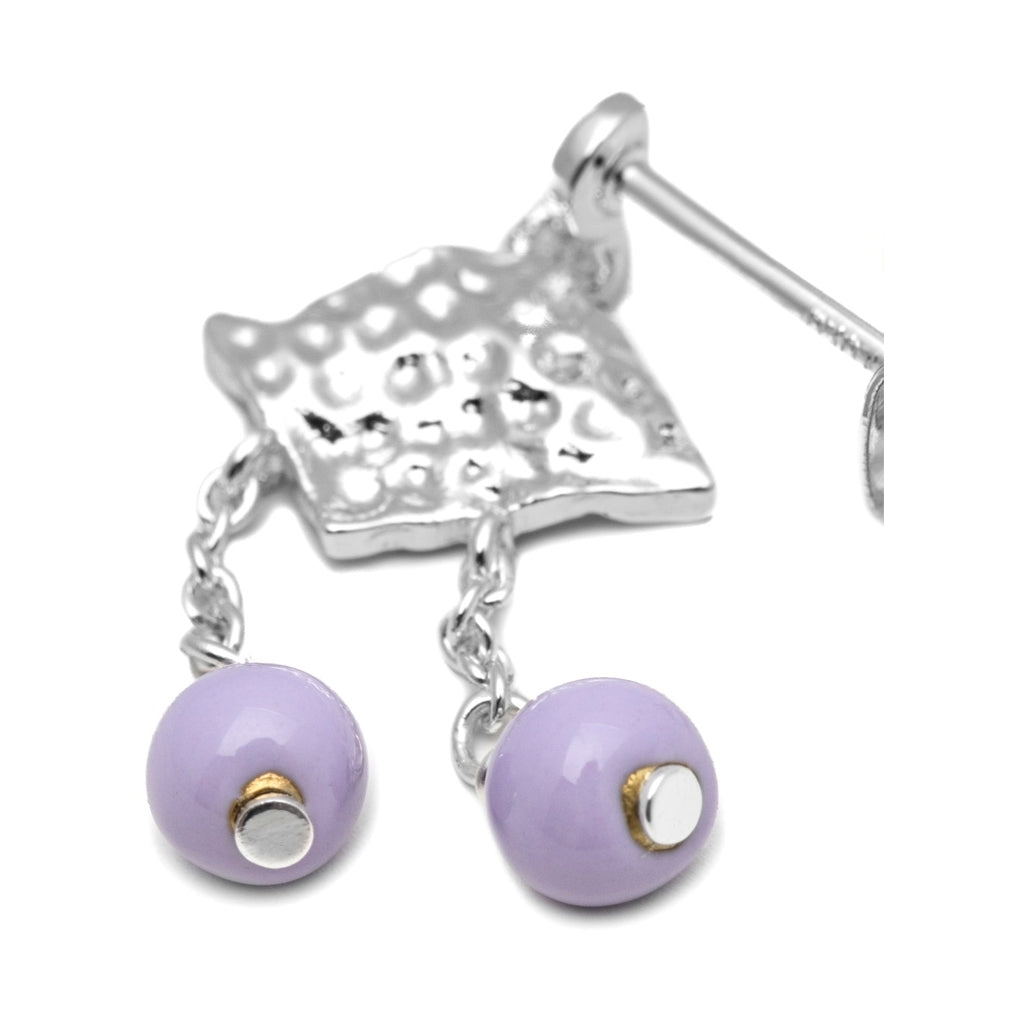 LULU Copenhagen Boheme Purple ørering 1 stk forsølvet Ear stud, 1 pcs Lilla