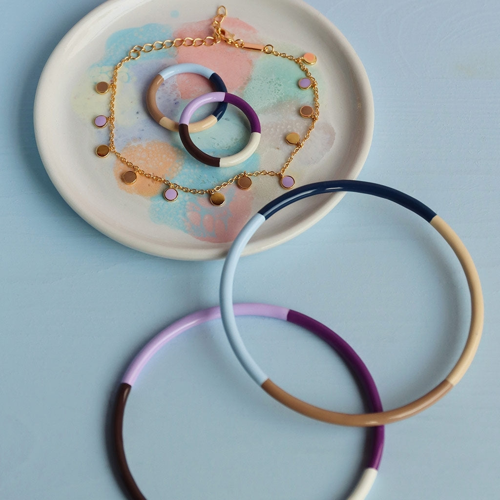 LULU Copenhagen Boho Armbånd Bracelets Mocha Mousse/Purple