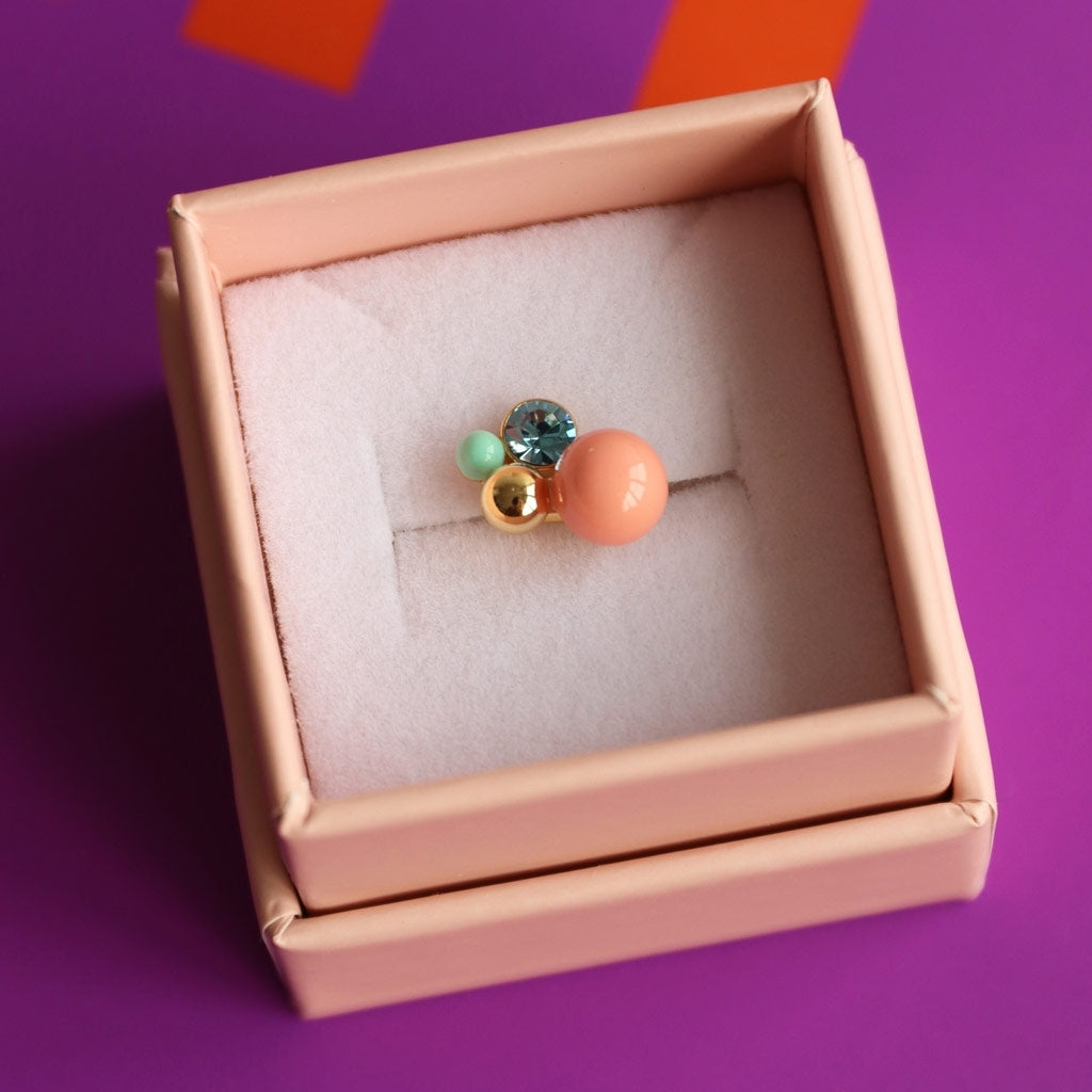 LULU Copenhagen Bouquet Burnt Coral ørering 1 stk Ear stud, 1 pcs Forgyldt