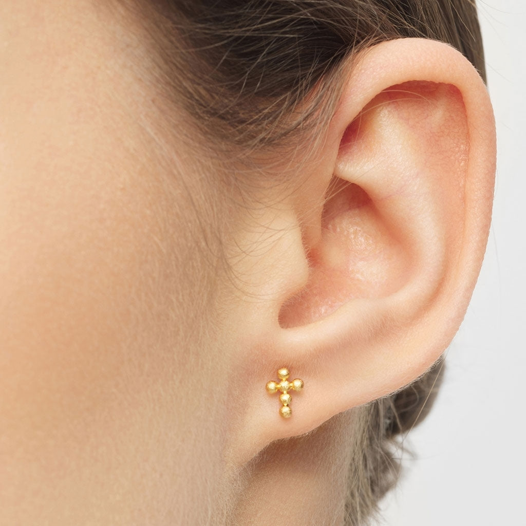 LULU Copenhagen Bouquet Cross 1 stk Ear stud, 1 pcs Forgyldt