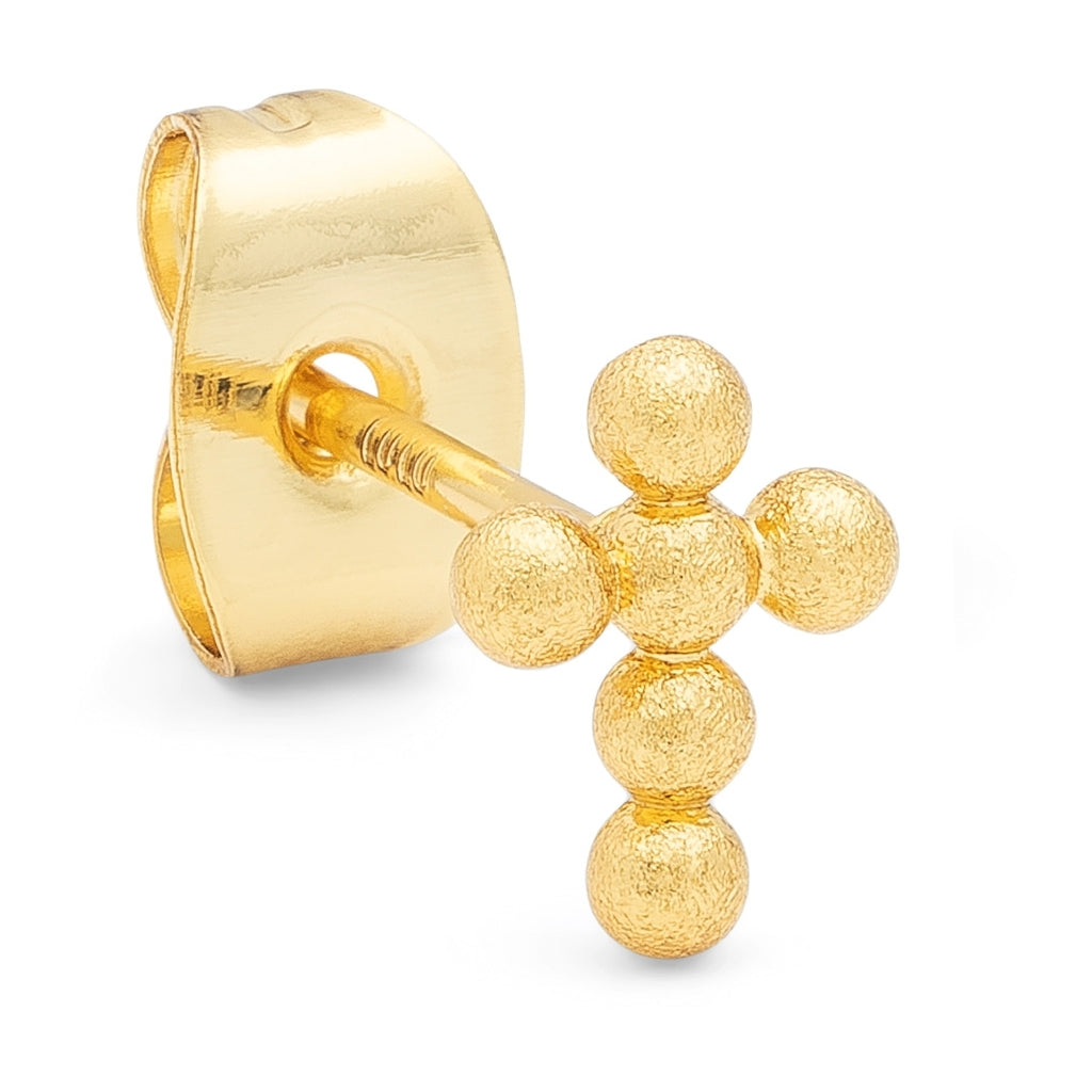 LULU Copenhagen Bouquet Cross 1 stk Ear stud, 1 pcs Forgyldt