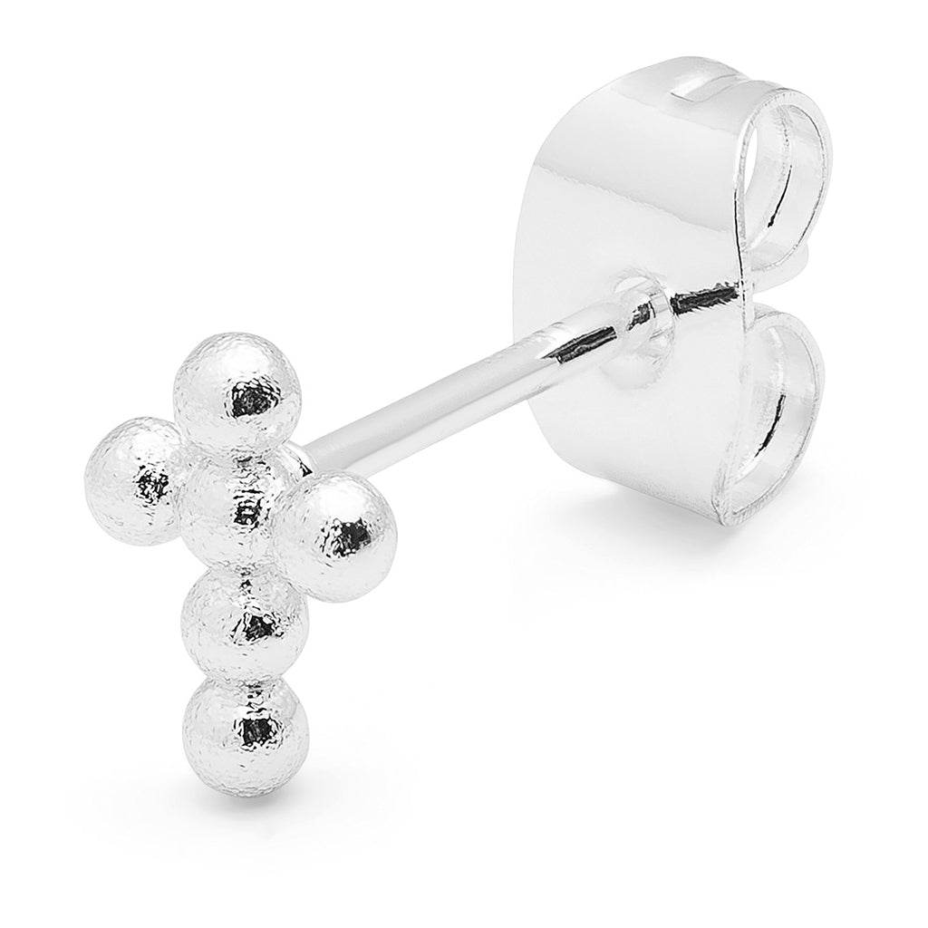 LULU Copenhagen Bouquet Cross 1 stk Ear stud, 1 pcs Silver Plated