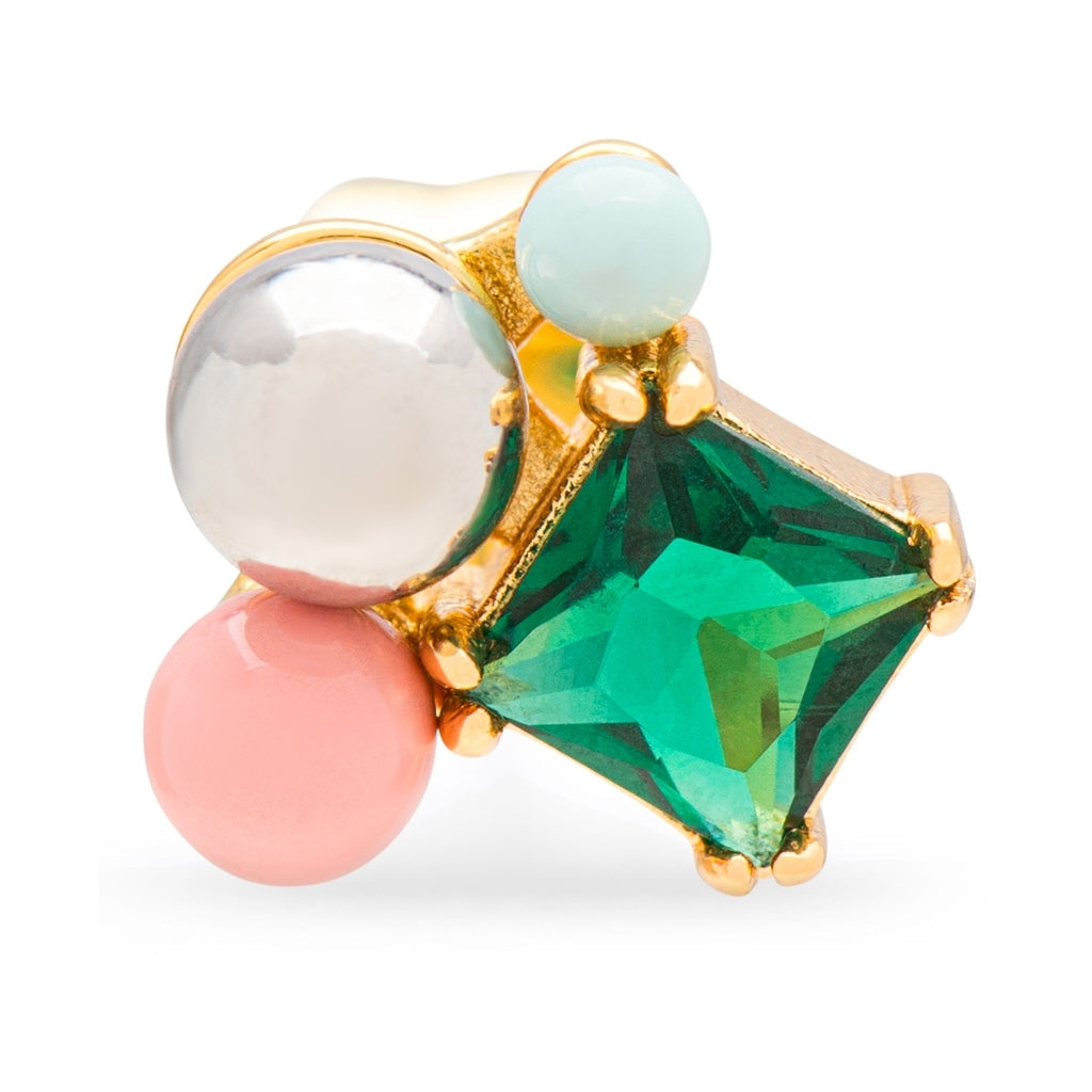 LULU Copenhagen Bouquet Green Bling ørering 1 stk Ear stud, 1 pcs Forgyldt