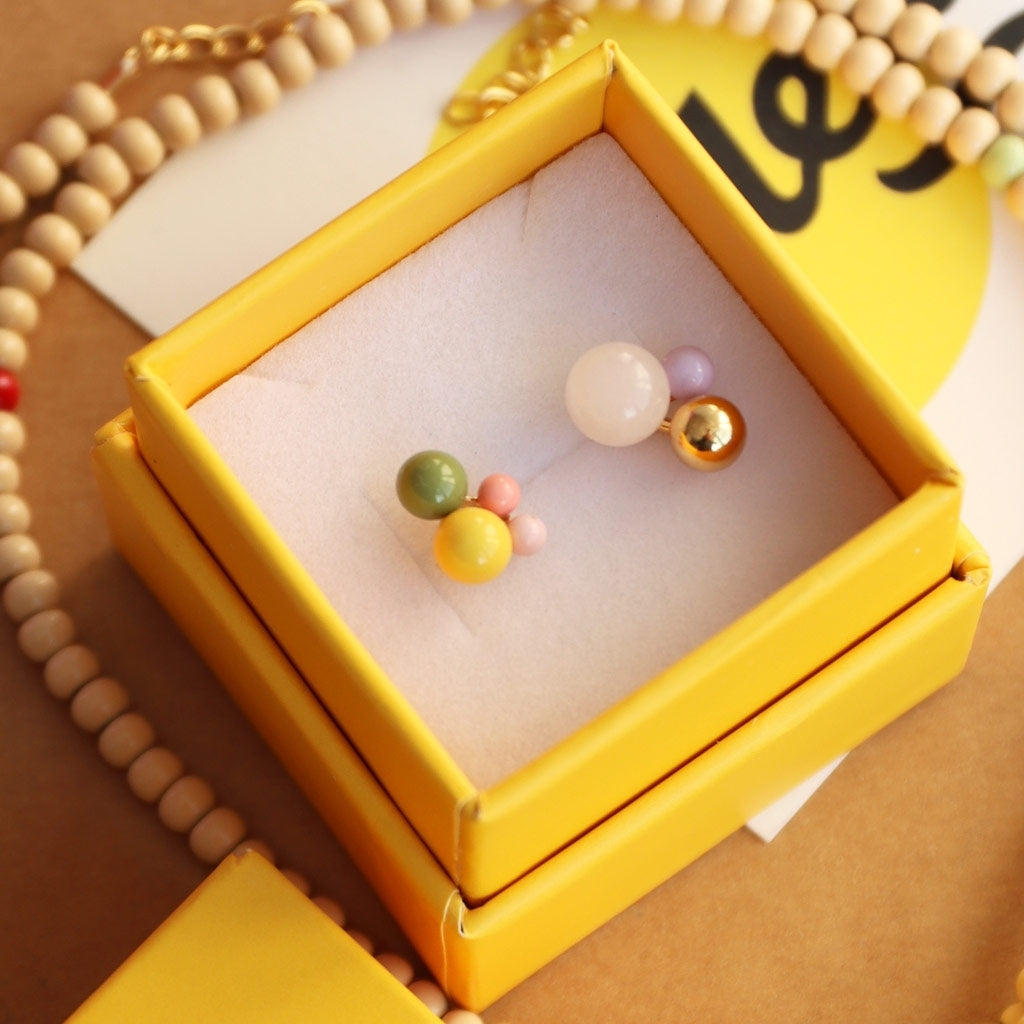 LULU Copenhagen Bouquet Green Yellow ørering 1 stk Ear stud, 1 pcs Forgyldt