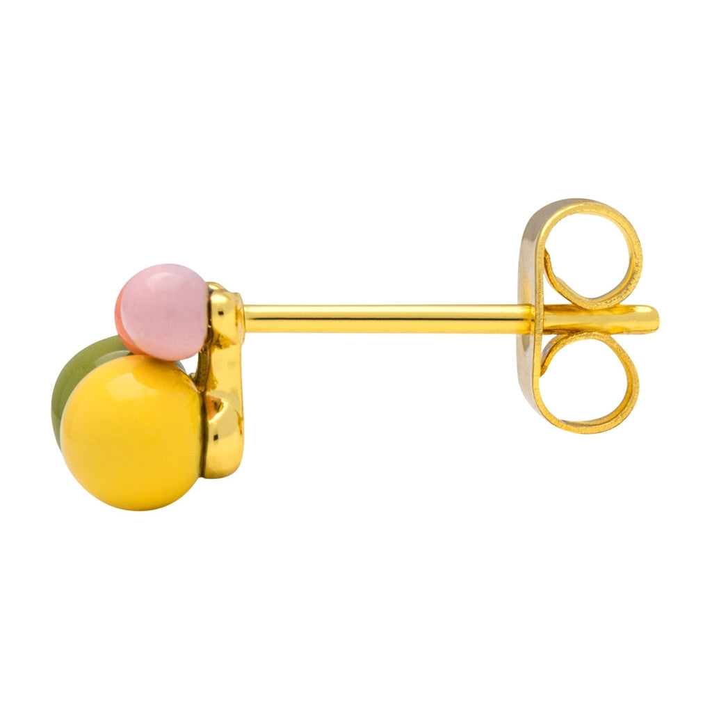 LULU Copenhagen Bouquet Green Yellow ørering 1 stk Ear stud, 1 pcs Forgyldt