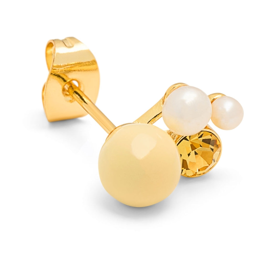 LULU Copenhagen Bouquet Lemon ørering 1 stk Ear stud, 1 pcs Forgyldt