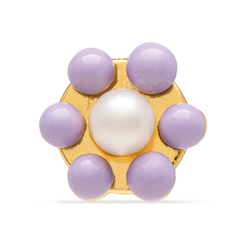 LULU Copenhagen Bouquet Purple Flower ørering 1 stk Ear stud, 1 pcs Forgyldt