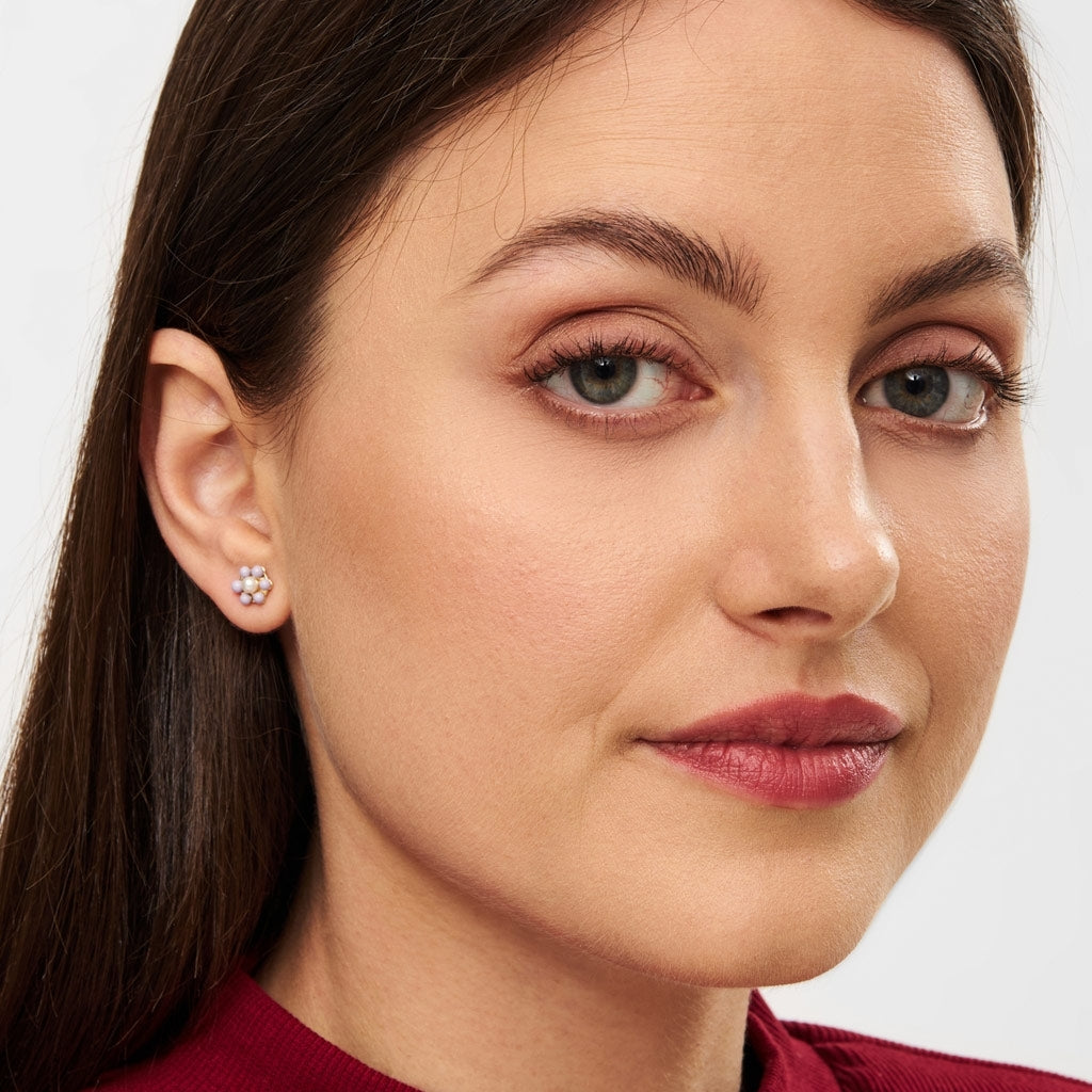 LULU Copenhagen Bouquet Purple Flower ørering 1 stk Ear stud, 1 pcs Forgyldt