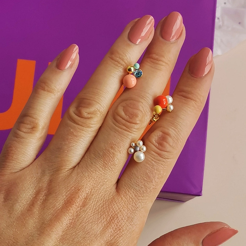 LULU Copenhagen Bouquet Red ørering 1 stk Ear stud, 1 pcs Forgyldt