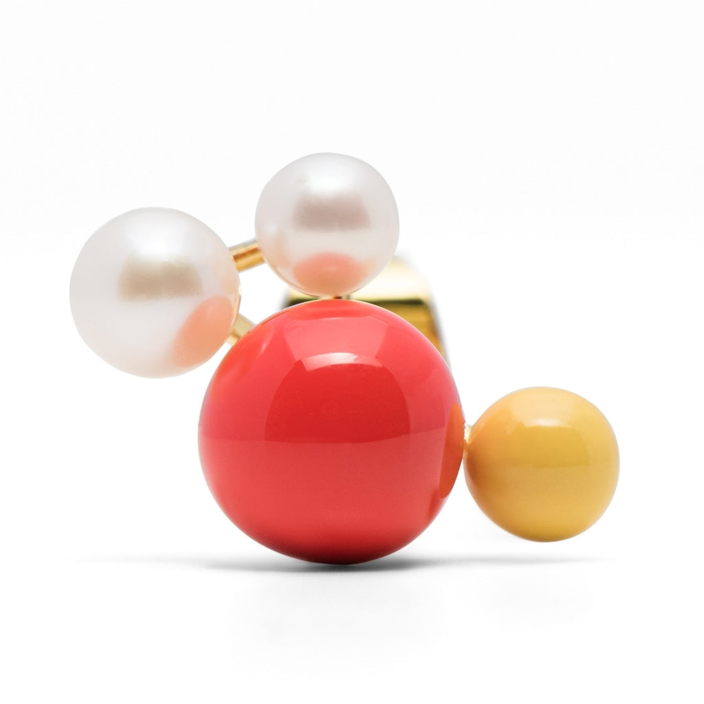 LULU Copenhagen Bouquet Red ørering 1 stk Ear stud, 1 pcs Forgyldt