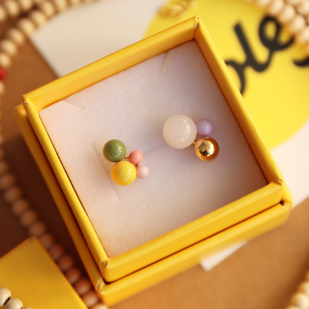 LULU Copenhagen Bouquet Rose Quartz ørering 1 stk Ear stud, 1 pcs Forgyldt