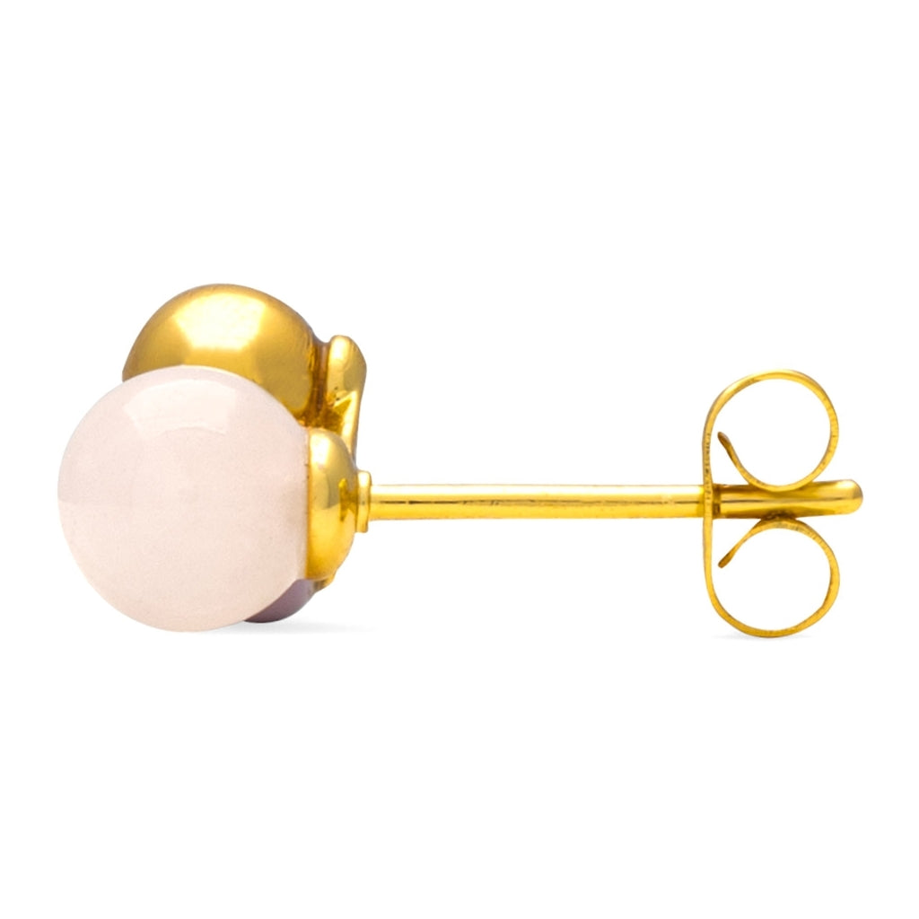 LULU Copenhagen Bouquet Rose Quartz ørering 1 stk Ear stud, 1 pcs Forgyldt