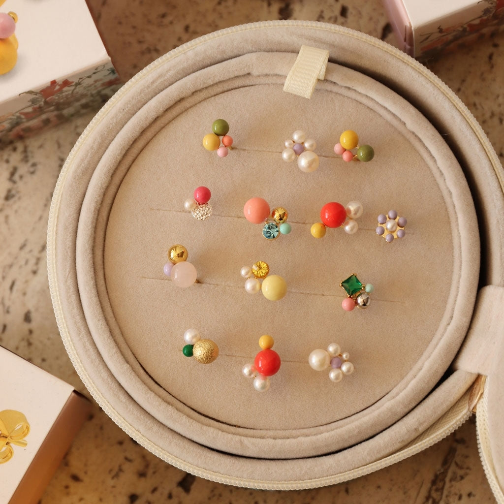 LULU Copenhagen Bouquet Rose Quartz ørering 1 stk Ear stud, 1 pcs Forgyldt