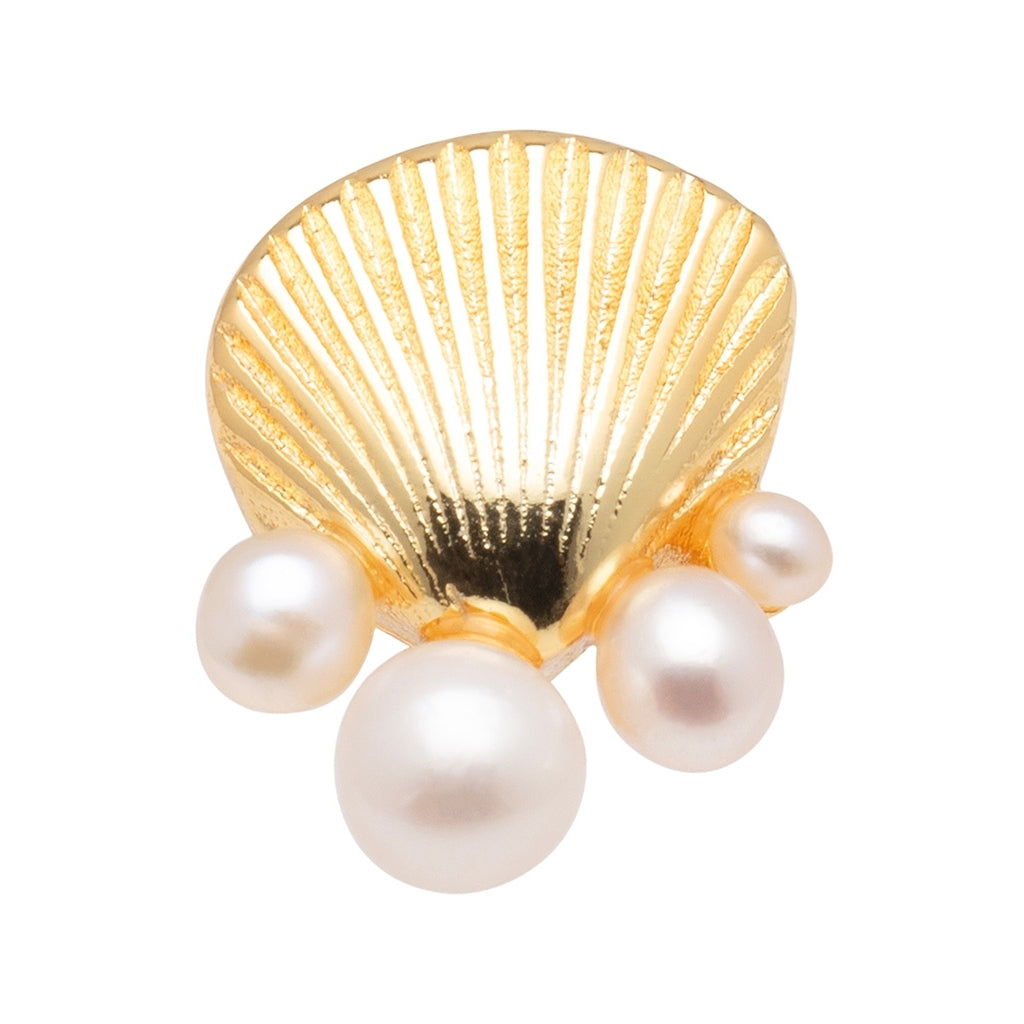 LULU Copenhagen Bouquet Shell & Pearls ørering 1 stk. Ear stud, 1 pcs Forgyldt