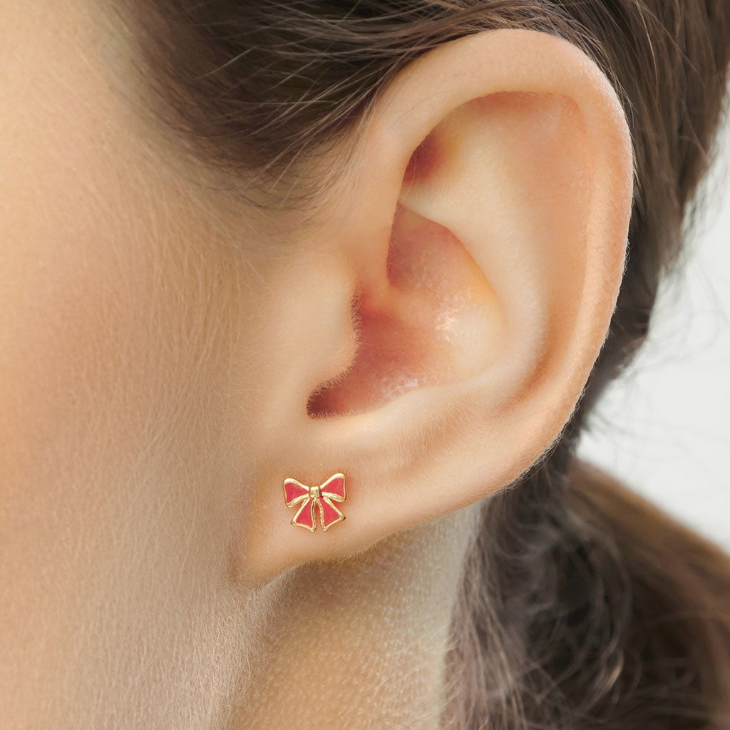 LULU Copenhagen Bow ørering 1 stk Ear stud, 1 pcs Forgyldt