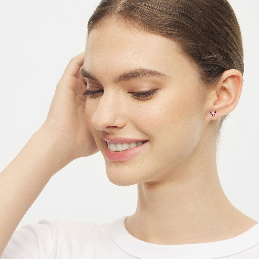 LULU Copenhagen Bow ørering 1 stk Ear stud, 1 pcs Silver Plated