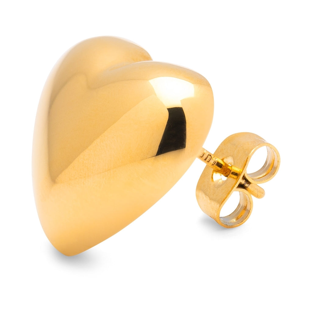 LULU Copenhagen Bubble Heart ørering 1 stk - guld belagt Ear stud, 1 pcs Forgyldt