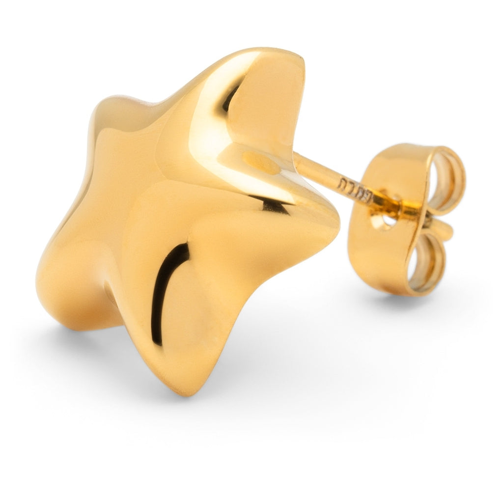 LULU Copenhagen Bubble Star ørering 1 stk - guld belagt Ear stud, 1 pcs Forgyldt