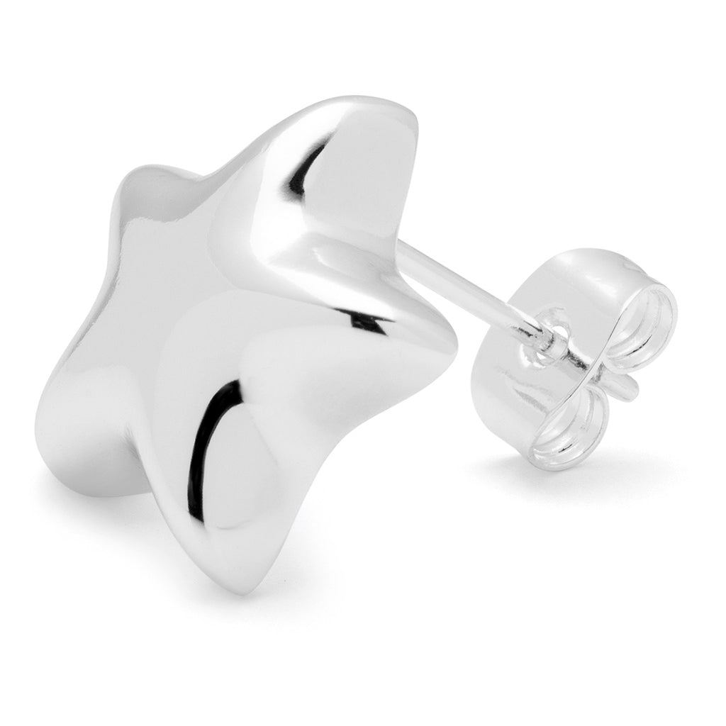 LULU Copenhagen Bubble Star ørering 1 stk - sølv belagt Ear stud, 1 pcs Silver Plated
