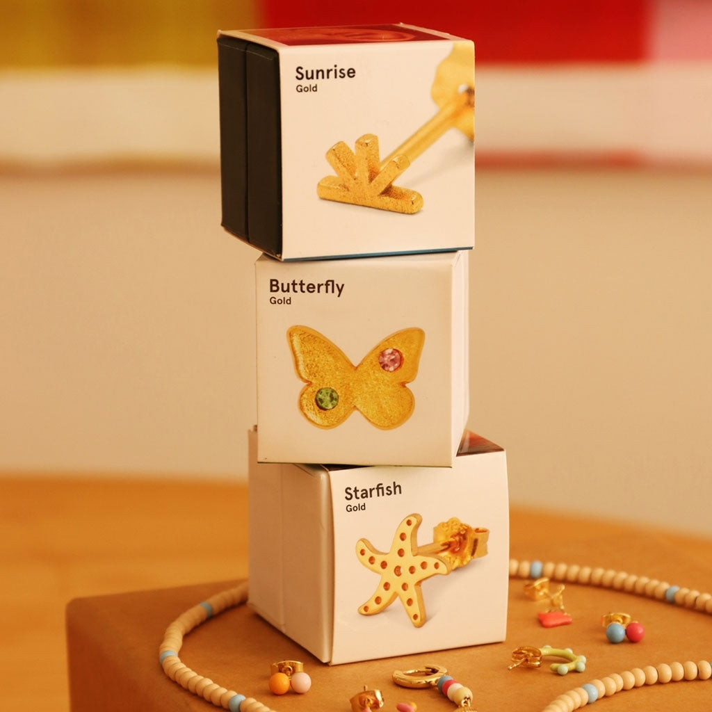 LULU Copenhagen Butterfly ørering 1 stk Ear stud, 1 pcs Forgyldt