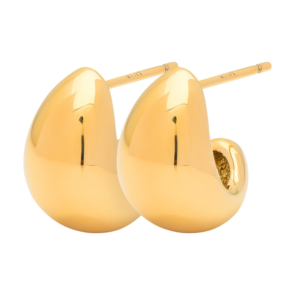 LULU Copenhagen Chunky Drop Hoops par - guld belagt Hoops Forgyldt