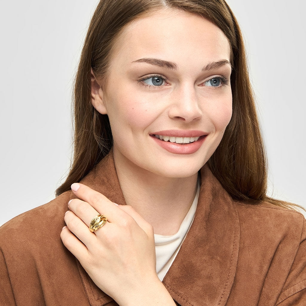 LULU Copenhagen Chunky Silk Ring - guld belagt Rings
