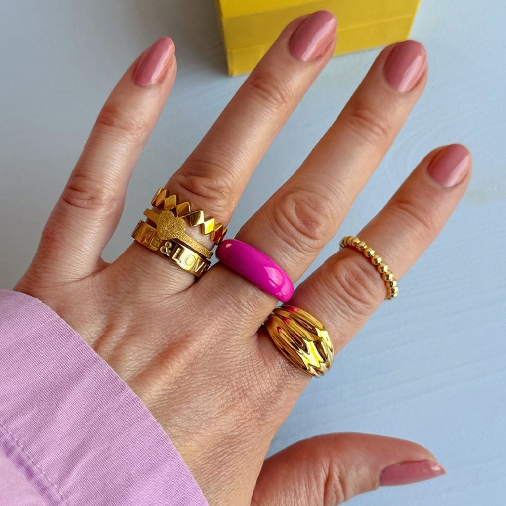 LULU Copenhagen Chunky Silk Ring - guld belagt Rings Forgyldt